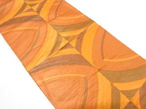 格子に抽象模様織り出し袋帯